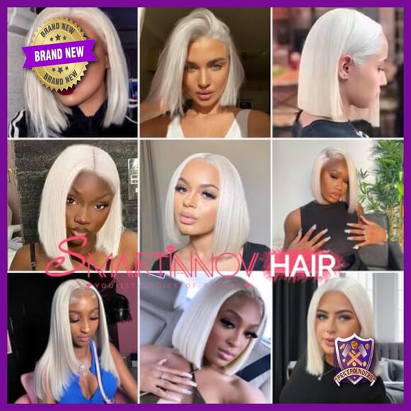 13x6 HD Lace Frontal Bob Wig Human Hair Pre Plucked Baby Hair 8 Inch main image 4